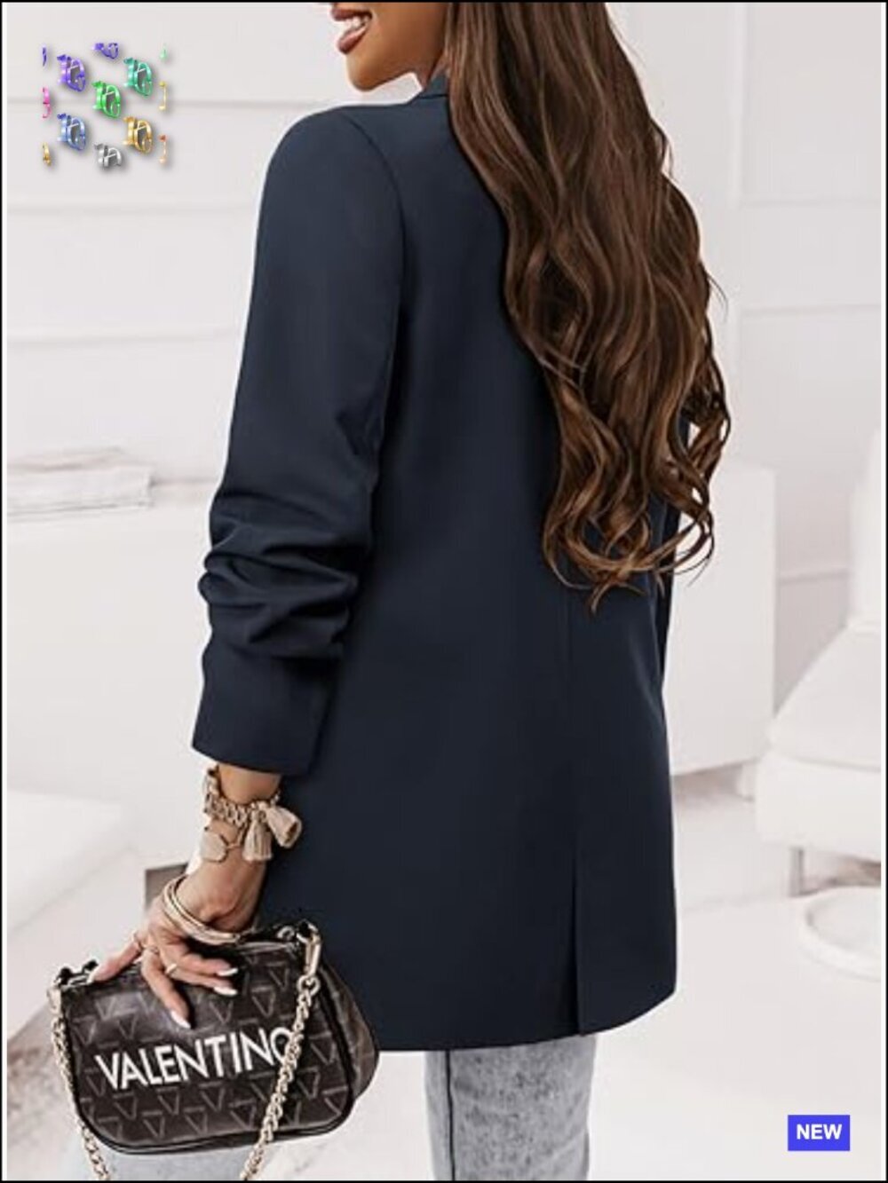 Professional Blazer Jacket Lined Lightweight Polyester Blend Regular Fit Work - Picture 5 of 6
